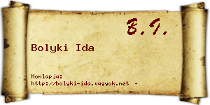 Bolyki Ida névjegykártya